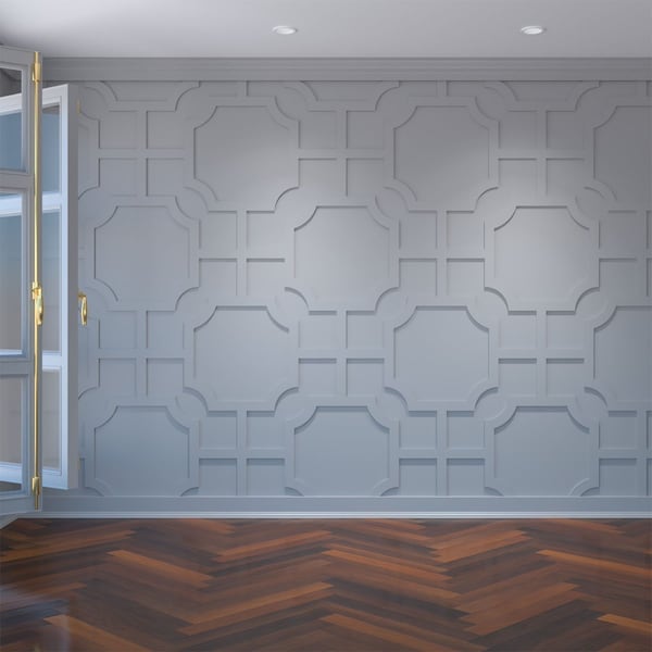 Ekena Millwork Large Bradley Decorative Fretwork Wall Panels in Architectural Grde PVC, 40 7/8"W x 23 3/8"H x 3/8"T WALP24X24BRD - main